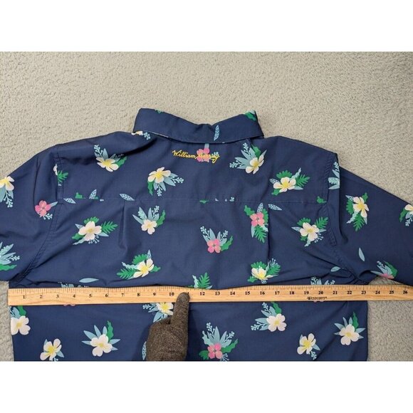 William Murray Shirt Mens Large Short Sleeve Button Colorful Floral Blue - Picture 6 of 16